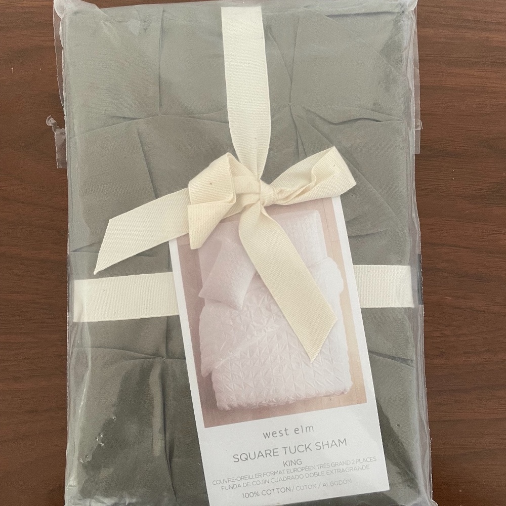 NEW West Elm Square Tuck Sham King